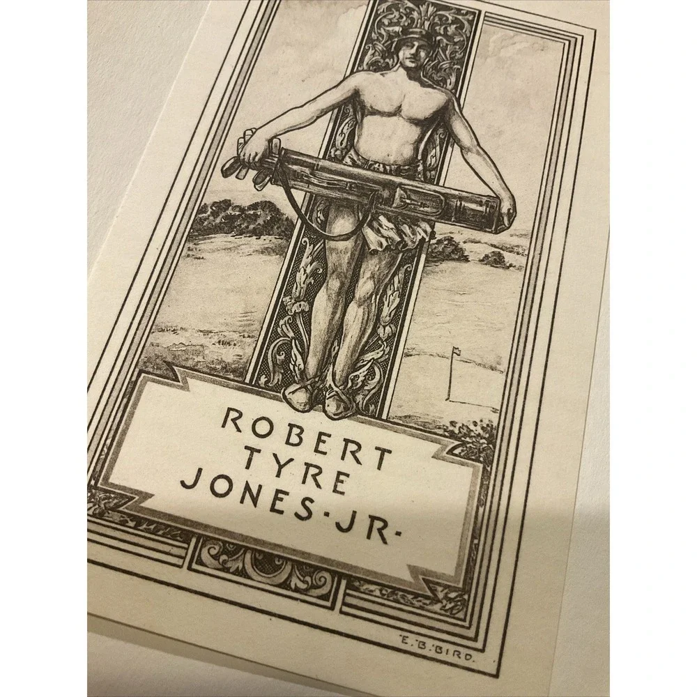 Robert Tyre Jones Jr Bobby Jones Bookplate Photogravure E B Bird 1954 Ex‎ Libris